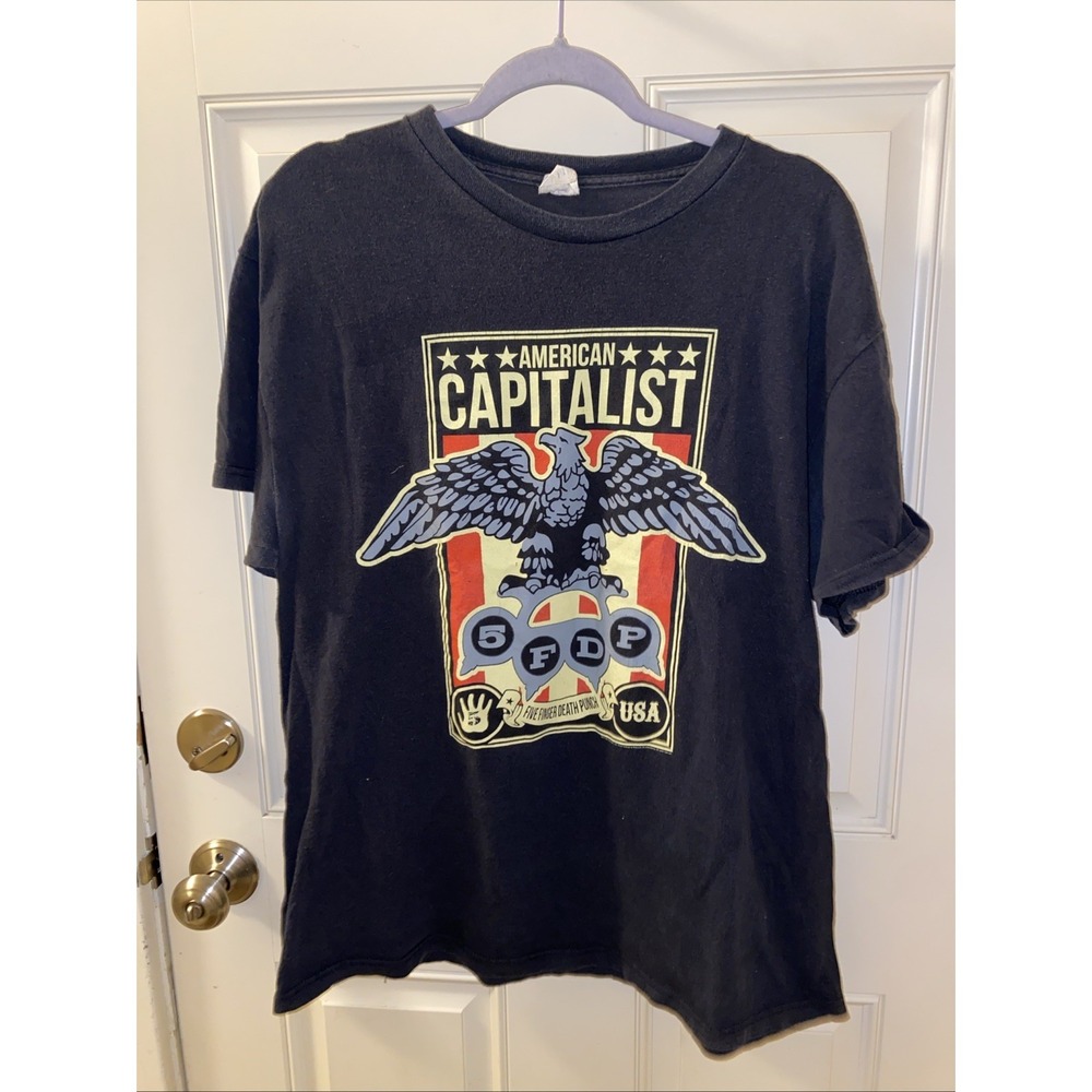 FIVE FINGER DEATH PUNCH 2011 Tour Shirt AMERICAN CAPITALIST‎ Large Delta